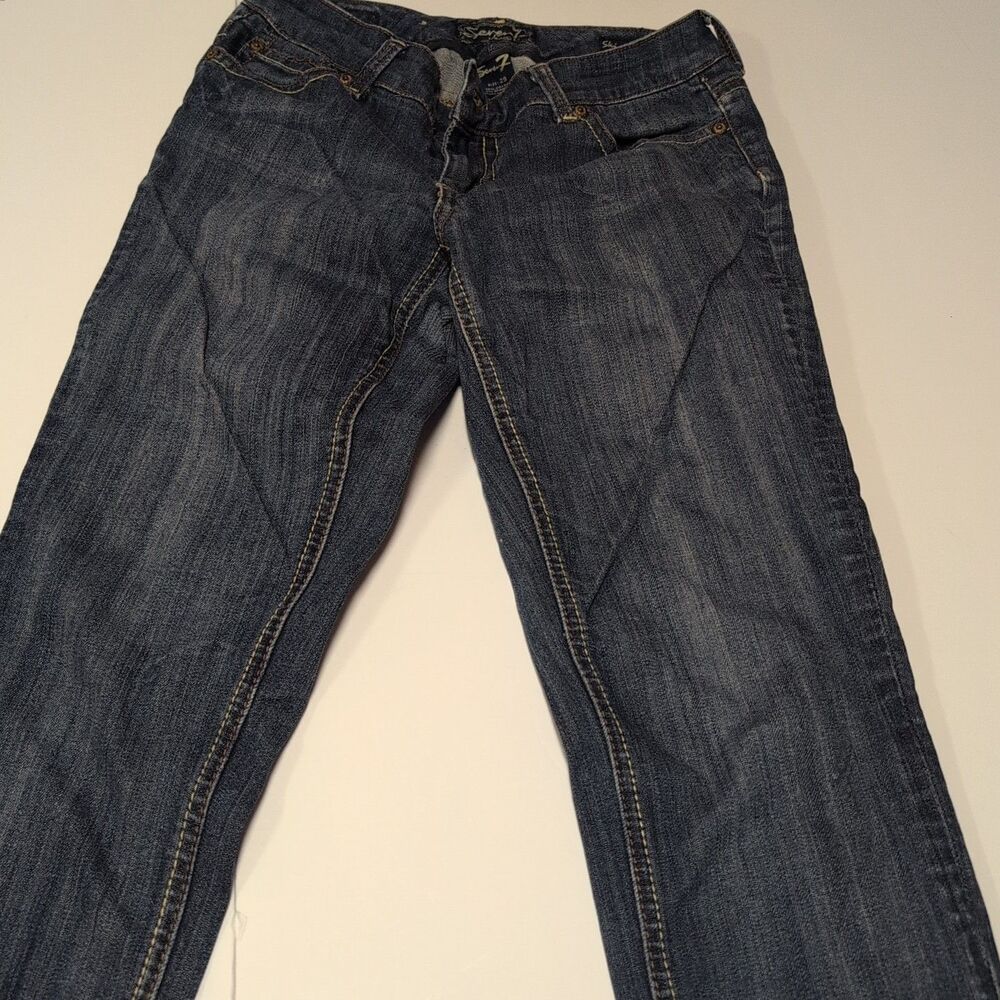 Seven 7 Women’s Denim Jeans Medium Dark Wash Pants Size 29 Skinny Cut‎ Classic